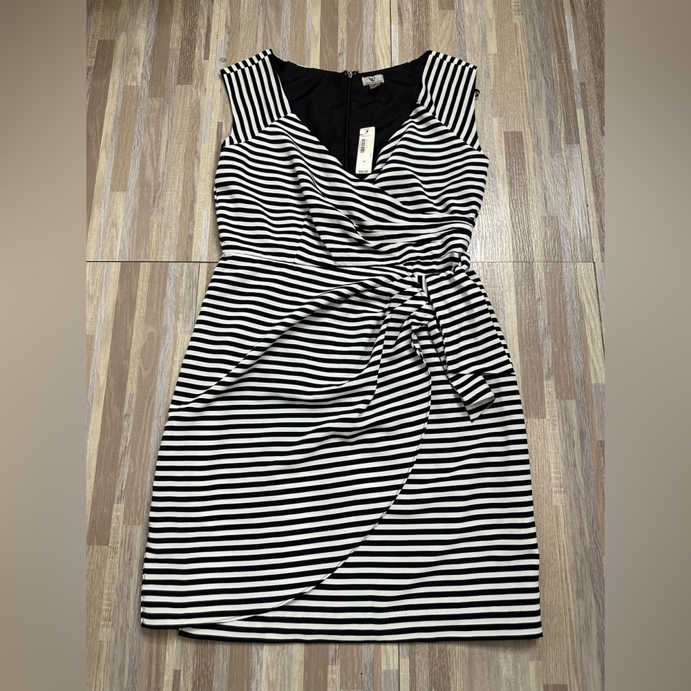 Worthington Striped Black and White Mini Dress